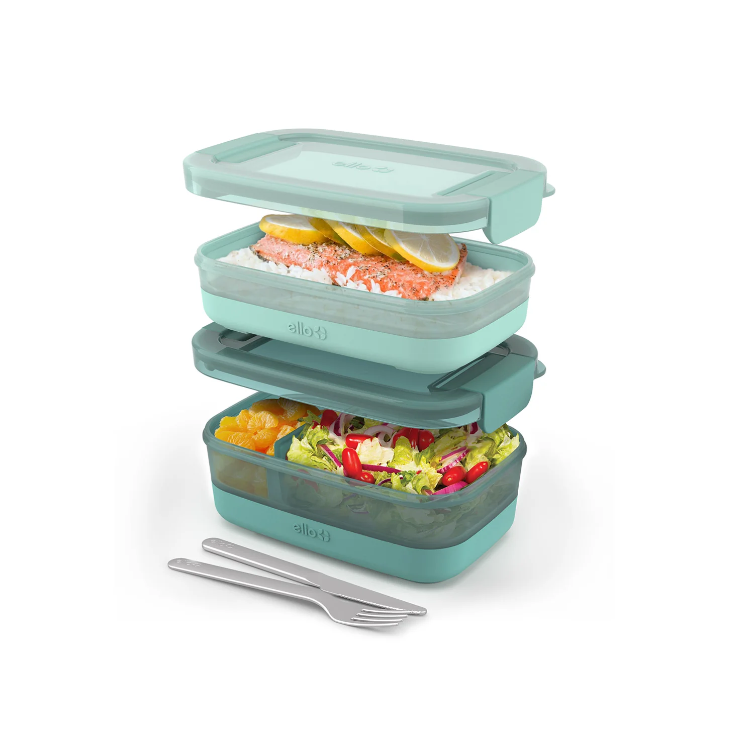 Lunch Bento Stack Plastic Food Storage Container, Set of 2 - Image 15