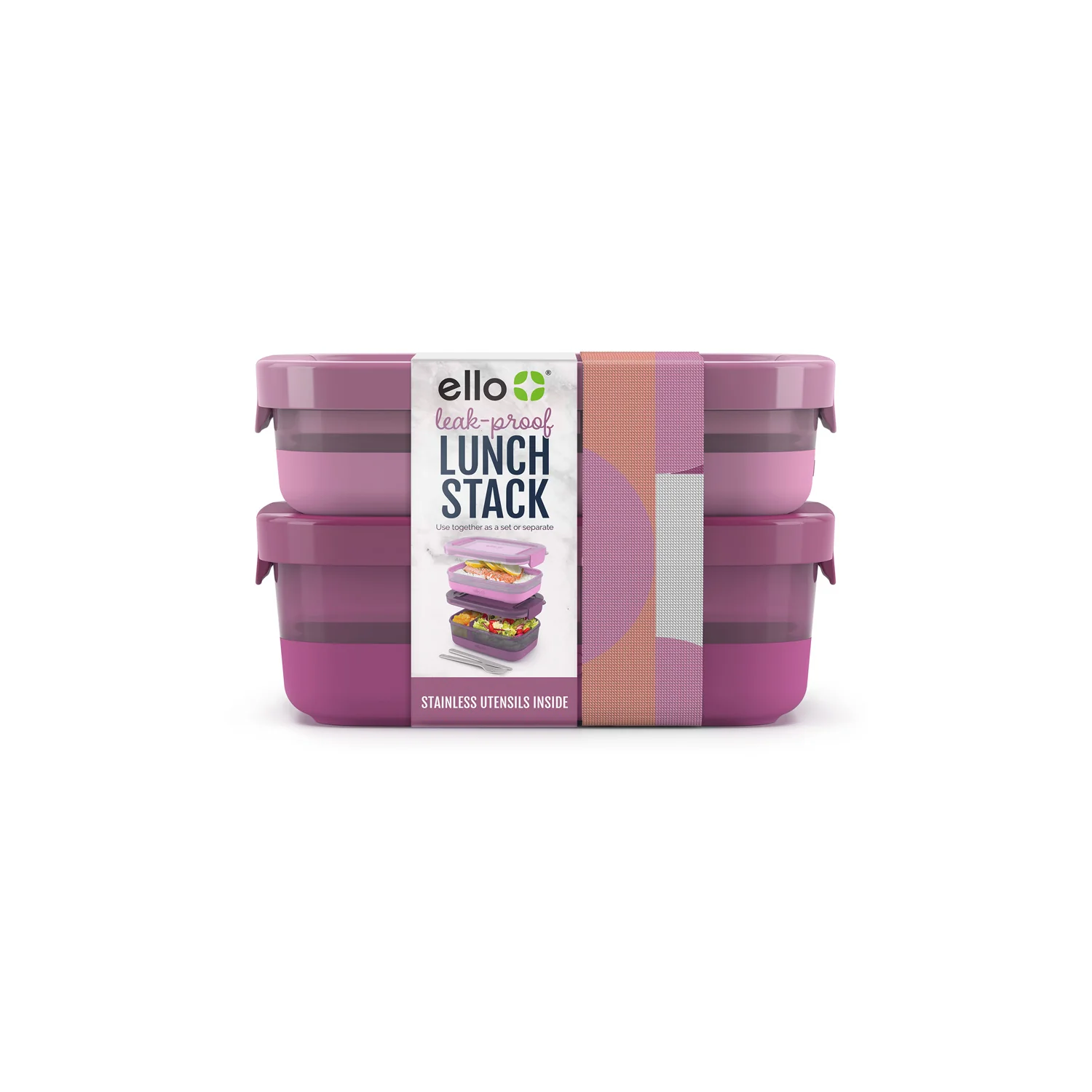 Lunch Bento Stack Plastic Food Storage Container, Set of 2 - Image 16