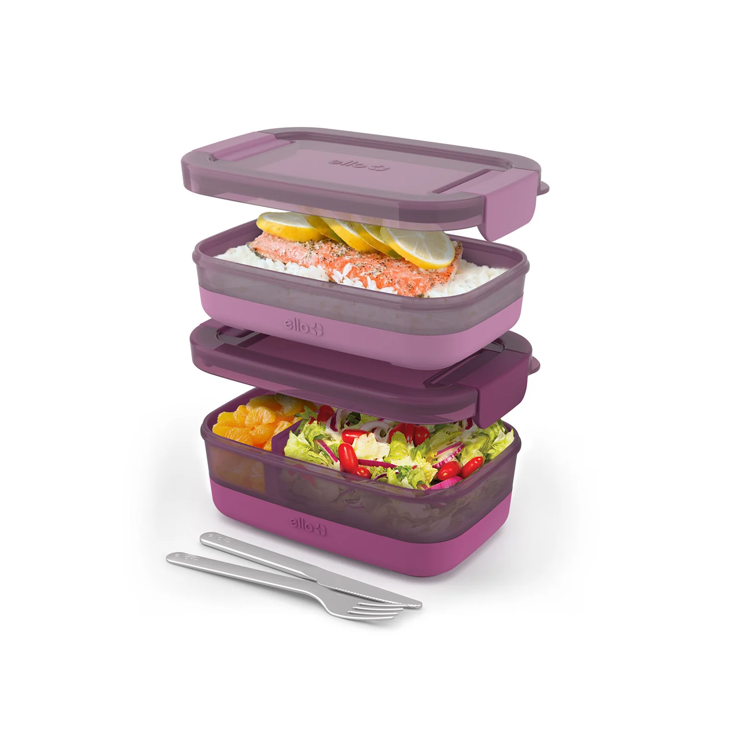 Lunch Bento Stack Plastic Food Storage Container, Set of 2 - Image 19