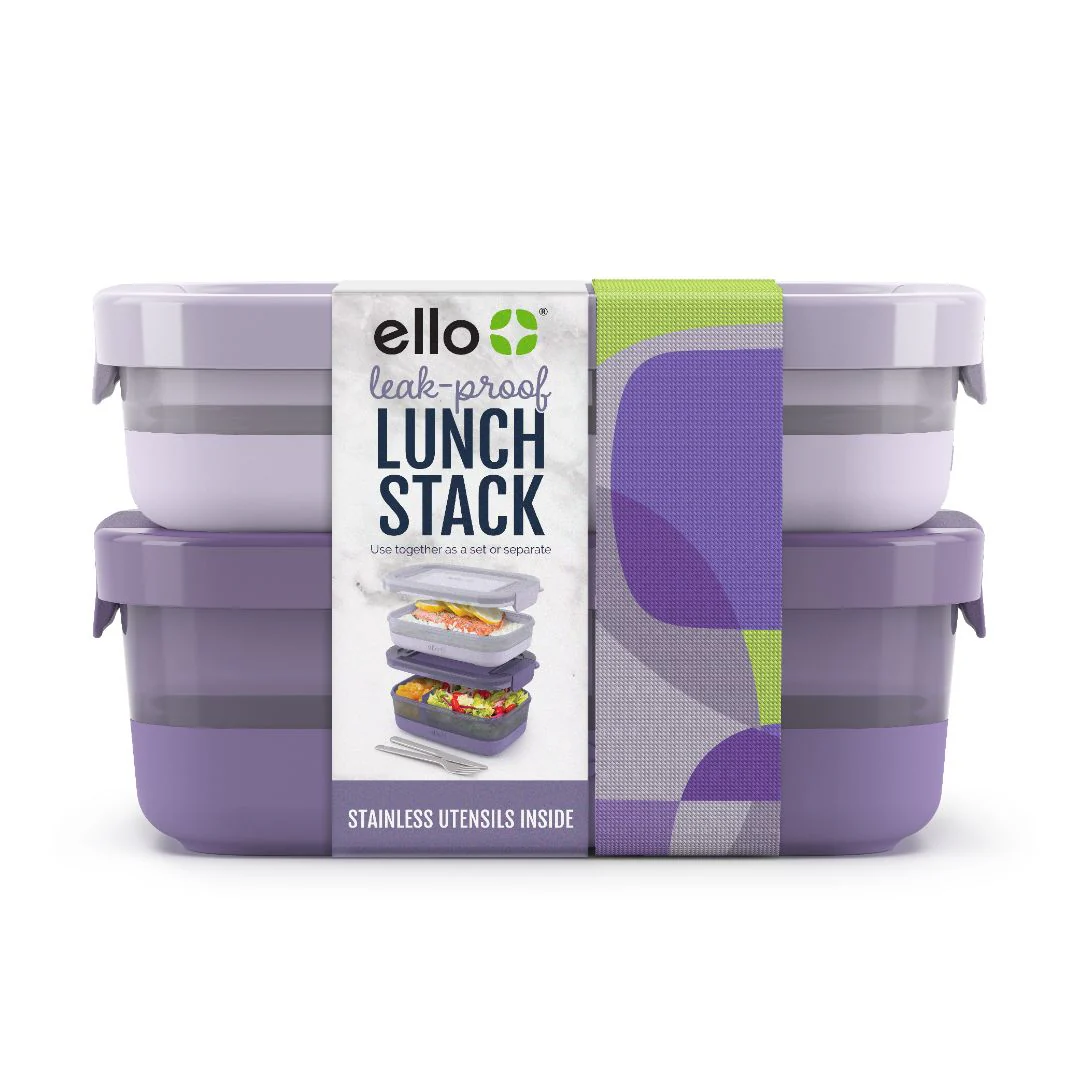 Lunch Bento Stack Plastic Food Storage Container, Set of 2 - Image 21