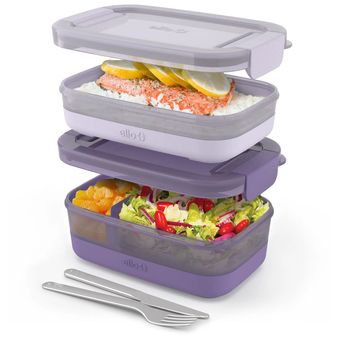 Lunch Bento Stack Plastic Food Storage Container, Set of 2 - Image 24