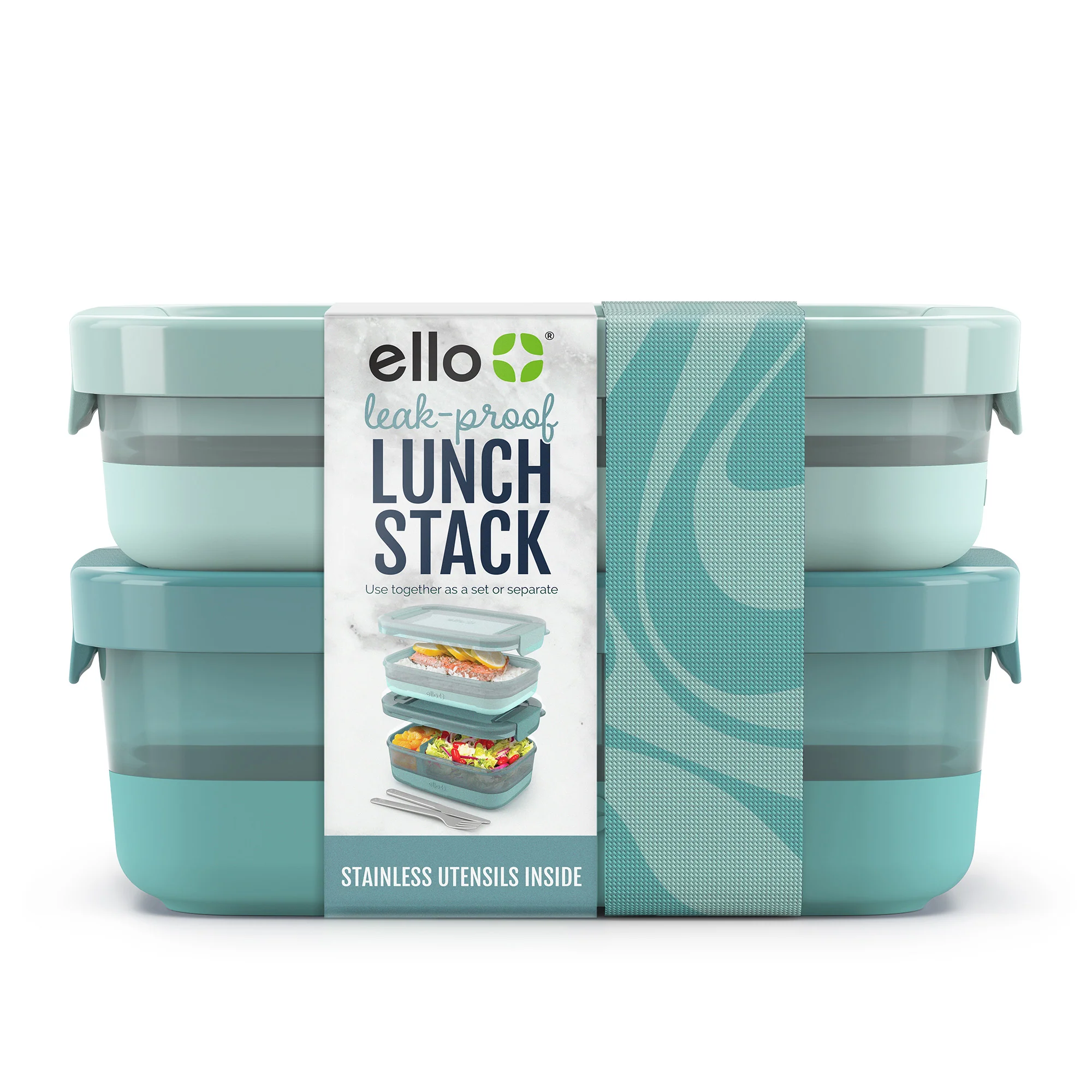 Lunch Bento Stack Plastic Food Storage Container, Set of 2 - Image 27