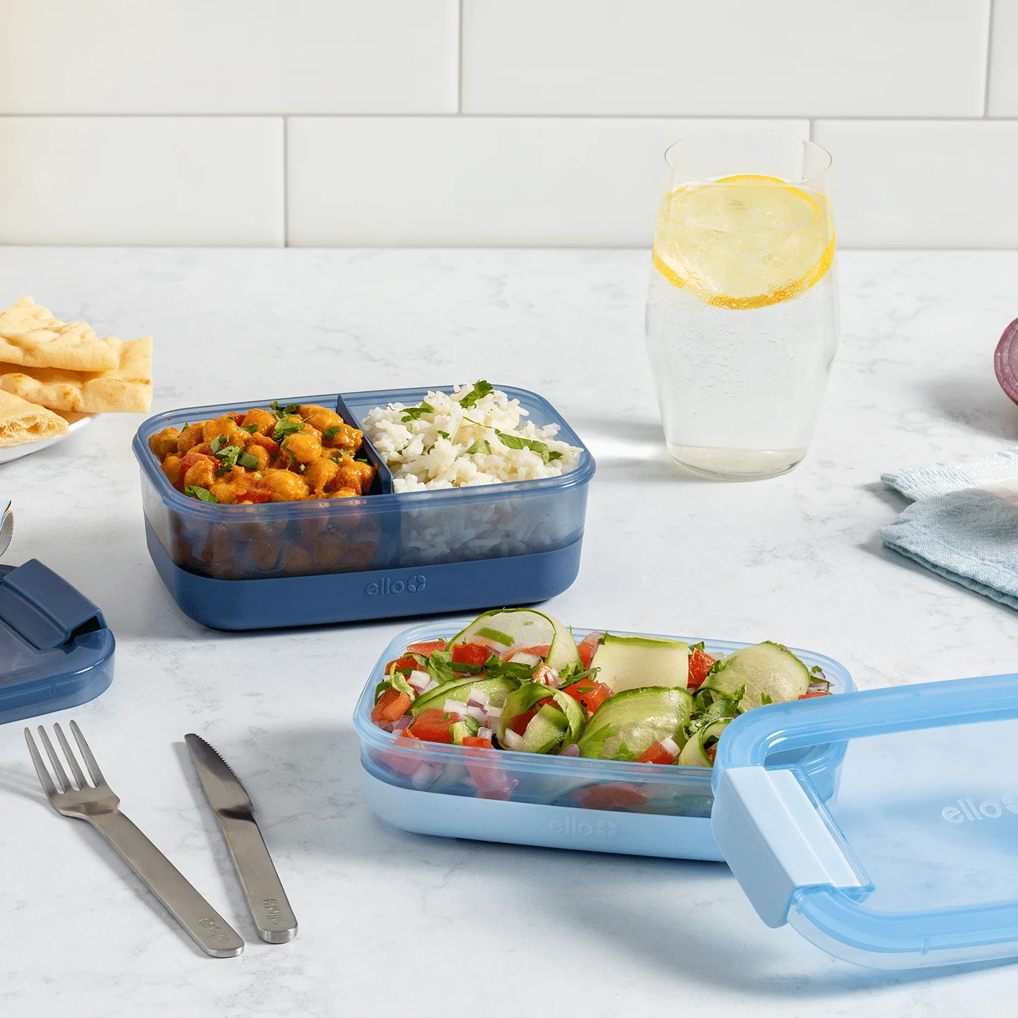 Lunch Bento Stack Plastic Food Storage Container, Set of 2 - Image 4