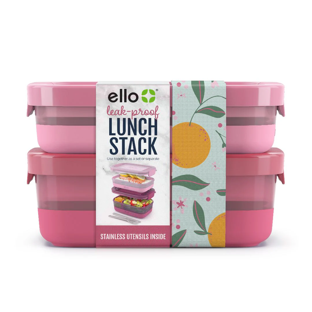 Lunch Bento Stack Plastic Food Storage Container, Set of 2 - Image 8