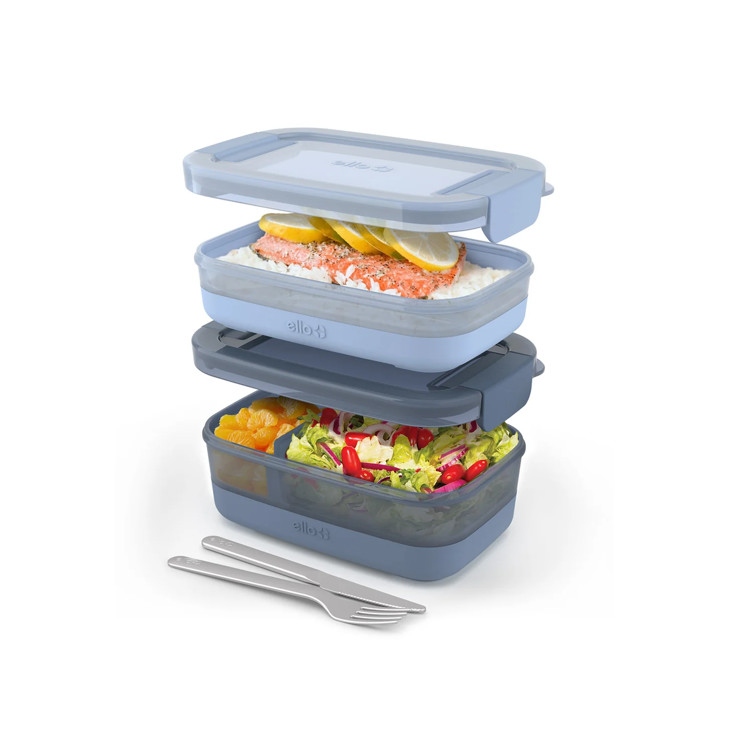 Lunch Bento Stack Plastic Food Storage Container, Set of 2 - Image 5